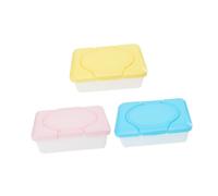 NOLITOY 3 pièces Boîte Lingette PP avec Couvercle Protecteur Distributeur Réutilisable pour Chambre Cuisine et Salle de Bain Rangement Pratique et Hygiénique Couleur Couleur