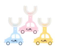 NOLITOY 3 pièces Brosse à Dents Forme U Ergonomique pour Garçon Fille Nettoyage Complet des Dents Silicone Souple Lot de Couleur Mixte Hygiène Dentaire Garçon Fille