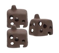 NOLITOY 3 Pièces Cachette Aquarium Argile Grotte Décorative Porous pour Poissons et Crevettes Refuge Naturel Anti-Stress pour Réservoir Abri Terre Cuite pour Habitat sous-Marin