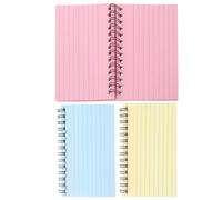 NOLITOY 3 pièces Carnet Index Petit Format Bloc-notes Papier Rayé Spirale Détachable Calepin Mémo pour Prise de Notes et Organisation Portable pour Bureau et Voyage Rose Jaune Bleu