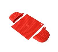 NOLITOY 3 pièces Lot de Manchons de Poignée Silicone Rouge Antidérapants et Isolants Thermiques pour Casseroles Accessoires de Cuisine Résistants Chaleur pour Protection Plan de Travail