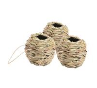 NOLITOY 3 pièces Nichoirs Suspendus en Herbe Tissée Naturelle Protection Prédateurs Maison Oiseaux Polyvalente pour Jardin Balcon et Porche Lot 12 * 12 3 pièces