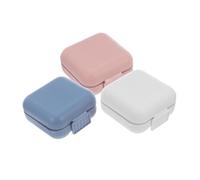 NOLITOY 3 Pièces Pilulier à Compartiments Boîte à Comprimés Portable et Compacte Organisateur de Vitamines Quotidiennes pour Voyage et Porte-monnaie