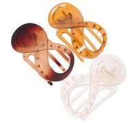 NOLITOY 3 pièces Pinces Cheveux Plates pour Femmes Accessoires Coiffure Élégants et Polyvalents Clips à Griffes Plats pour Updos et Maintien Cheveux Couleurs Café Gelée Ambre Mat Orange