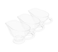 NOLITOY 3 Pièces Saucière Verre Verseuse avec Bec Verseur Facile Pot à Sauce Robuste pour Service de Sauces et Vinaigrettes Lors de Repas