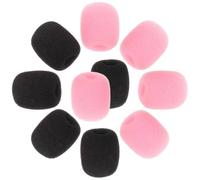 NOLITOY 30 Pièces Housse en Mousse pour Microphone Casque, Protection Bruit et Rayures, Facile à Installer, Dimensions 30x22x8 Mm, Couleurs Rose et Noir, pour Chant et Prise de Parole