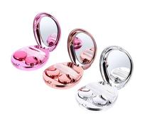 NOLITOY 3pièces Boîte à Objectifs Portable Œuf avec Pince à Épiler Miroir et Étui de Rangement Lot