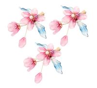 NOLITOY 3pièces Épingle à Cheveux Fleurie Style Chinois Barrettes Décoratives Accessoires Coiffure Traditionnels Fines pour Fille Motifs Floraux Anciens