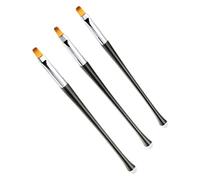 NOLITOY 3pièces Lot de Pinceaux pour Nail Art Pinceaux Manucure Stylo Gel UV Accessoires de Manucure Noirs
