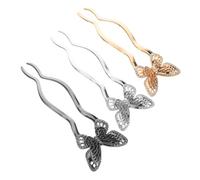 NOLITOY 3pièces Peignes à Cheveux Métal Forme u Lot De Épingles Pour Coiffure Mariage Féminin Accessoire De Cheveux