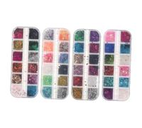 NOLITOY 4 boîtes Boîtes de Paillettes pour Maquillage et Manucure Sequins Cosmétiques Formes Originales Étoiles et Figures Décoration Ongles Corps Visage pour Fêtes et Événements
