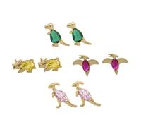 NOLITOY 4 paires Boucles Oreilles Cartoon Dinosaure Accessoires Légers Animaux Décoration Originale pour Filles Confortables et Faciles à Nettoyer pour Fêtes et Usage Quotidien