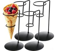 NOLITOY 4 Pièce Porte Cornet Glace Support Métal Noir Présentoir Cone Sushi
