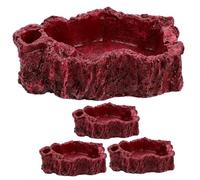 NOLITOY 4 pièces Bol Résine pour Reptiles Récipient Eau et Nourriture pour Tortues Lézards Geckos et Petits Reptiles Écuelle Alimentaire et Facile à Nettoyer