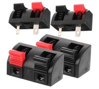 NOLITOY 4 pièces Connecteurs de Câble Haut Parleur Bornier à Ressort Broches pour Câblage Audio de Clips de Filaires Robustes Noir