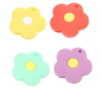 NOLITOY 4 pièces Couvre Clés Silicone Fleurs Colorées Protection Souple Rayures Porte Clés Décoratif et Confortable Cadeau Famille et Amis