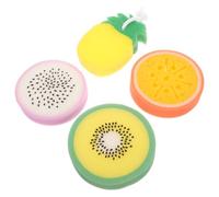 NOLITOY 4 pièces Éponge Bain Exfoliante Fruitée Douce et Moussante Gommage Corporel et Hommes Nettoyage Peau Sensible Design Original Ananas Orange et Fruit Dragon