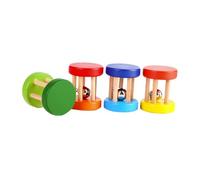 NOLITOY 4 Pièces Hochet Bois pour Garçon Fille Surface Lisse et Sûre Éveil Sensoriel et Stimulation Cadeau Anniversaire et Fête des Garçon Fille Couleur Aléatoire