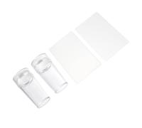 NOLITOY 4 pièces Kit Nail Art Stamping Transparent avec Jelly pour Manucure DIY Plaques de Nail Stamp Plates pour Designs Élégants Maison ou