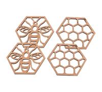 NOLITOY 4 pièces Lot de Dessous de Bois Nid Abeille et Décorations Suspendues Design Ruche Unique pour Décoration Maison et Table Basse