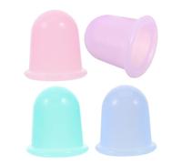 NOLITOY 4 pièces Lot de Ventouses Silicone Visage et Yeux Dispositif de Cupping Facial Massage Sous Vide Portable et Facile à Utiliser Améliore la Circulation et Détend Muscles