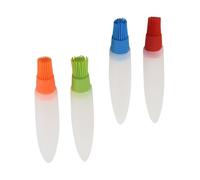 NOLITOY 4 pièces Lot Pinceaux Huile Silicone Résistants Hautes Températures pour Barbecue avec Queue Pointue Brosse Multifonction pour Badigeonner Sauce et Huile Accessoires Barbecue
