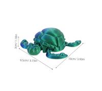 NOLITOY 4 Pièces modèle de Tortue Jouets intéressants Ornement de Tortue de Table Sculpture animalière Stockage de Animaux imprimés en 3D Plastique Vert