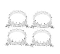 NOLITOY 4 pièces Organisateur de Pinceaux Manucure Porte-stylo Vintage Couronne avec Bordure Ornementale Support Compact pour Outils Nail Art et Maquillage Rangement Élégant et