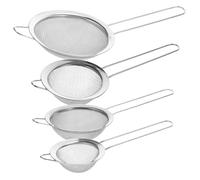 NOLITOY 4 pièces Passoires Cuisine Acier Inoxydable Set avec Tamis à Mailles Fines Ergonomiques pour Filtrer Thé Jus Farine et Sucre Ustensiles Polyvalents pour Usage Ménager