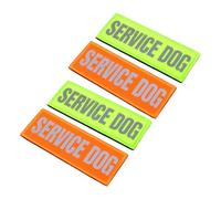 NOLITOY 4 pièces Patchs Réfléchissants pour Harnais Chien Assistance Lot de Service Dog Décorations Adhésives Nylon Résistant Accessoires Harnais Chien pour Visibilité et Confort