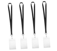 NOLITOY 4 pièces Porte Badge Étanche avec Lanière pour Cartes Identité Protection Double Face Accessoire Pratique pour Enseignants Étudiants Personnel et Bureau