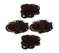 NOLITOY 4 Pièces Postiche Chignon Clip Fibre Haute Température Extension Bun Cheveux Naturels pour Femmes Accessoire Coiffure Chignon Désordonné et Demi-queue Polyvalent