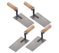 NOLITOY 4 pièces Set de Truelles Inoxydables pour Maçonnerie et Enduit Lames Durables Anti-déformation Poignées Bois Ergonomiques pour Construction Murale et Finitions de Plâtre