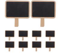 NOLITOY 40 Mini Tableaux Noirs en Bois à Pince Rectangulaires - Étiquettes Alimentaires Réutilisables pour Notes, Mémos et Organisation de Fête - Lot de 40 Pièces pour Bureau, la Cuisine