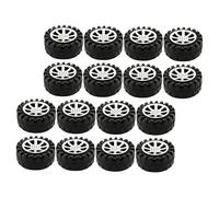 NOLITOY 40 Pièces Accessoires De Modèle De Roue Accessoire De Voiture De Remplacement à Petites Roues Bricolage Petites Roues De Voiture Circulaire Pneus Jouets Enfant Plastique Noir