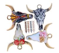 NOLITOY 40 pièces Lot Breloques Tête de Bétail Alliage pour Bijoux DIY Pendentifs pour Boucles Oreilles Colliers et Bracelets Charms Animaux Savane pour Création de Bijoux