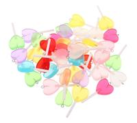 NOLITOY 40pièces Breloques Sucettes Forme Cœur Résine Pendentifs pour Bracelets Colliers et Porte-clés Créations Bijoux