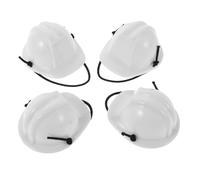 NOLITOY 4pièces Casque de Sécurité Léger pour Animaux Lot de Mini Casques de Chantier avec Laisse à Ressort Adapté aux Petits Chiens et Chats pour Activités Extérieures