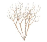 NOLITOY 4pièces Lot de Branches Décoratives Artificielles pour Vase Brindilles de Bouleau Forme de Bois Tiges Plastique Frisé Doré pour Loisirs Créatifs