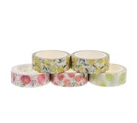 NOLITOY 5 pièces Lot Rubans Washi Autocollants Motifs Fruits Aquarelle Ruban Adhésif Masking Tape DIY Pour Scrapbook Journal Décoration Planner