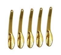 NOLITOY 5 pièces Spatules de Maquillage Réutilisables Alliage Doré Cuillères Cosmétiques pour Application Précise de Crème Hydratante Masque Facial et Soins Peau Lot
