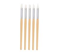 NOLITOY 5 pièces Stylo de Sculpture Silicone et Bois Outil Multifonction pour Modelage Argile Retouche et Suppression Marques Digitales Accessoire Pâte à Modeler Polyvalent