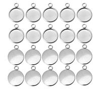 NOLITOY 50 pièces Plateaux Pendentifs Ronds Acier Inoxydable Socles pour Cabochons DIY Supports Bijoux Unisexes Base pour Colliers Femme et Parures Raffinées