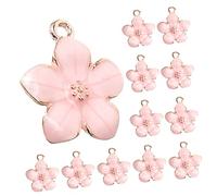 NOLITOY 50pièces Mini Pendentifs Fleurs De Cerisier Alliage Rose Pour Fabrication Bijoux Diy Breloques Délicates Charm Bracelets Création Accessoires