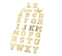 NOLITOY 56 pièces Alphabet Patches à Coudre et Thermocollantes Paillettes Dorées pour Vêtements Sacs Chaussures et DIY Lettres Brodées Résistantes et Décoratives
