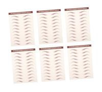 NOLITOY 6 feuilles Autocollants Sourcils Imperméables Stickers Décalcomanies Réalistes pour Maquillage Facile Complet pour Femmes