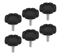 NOLITOY 6 Pièces Accessoires de Camping pour Parasol de Terrasse M8, Vis de Serrage en Acier Noir pour Pied de Parasol Extérieur, Installation Facile et Résistance aux Intempéries