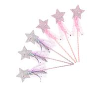 NOLITOY 6 Pièces Baguettes de Fée pour Garçon Fille Kit de Baguettes Étoiles Portables pour Jeux de Rôle Fêtes et Spectacles