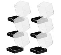 NOLITOY 6 pièces Boîte Présentation Minéraux Transparente Étui de Rangement pour Spécimens Minéraux Coffret Solide et Résistant pour Cristaux Boîte Exposition Multifonctionnelle Compacte