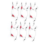 NOLITOY 6 Pièces Kit de Montages de Nylon avec Agrafes Perles Hameçons Acier Inoxydable et Gaines pour Eau Douce et à Labrasion et Haute Flexibilité